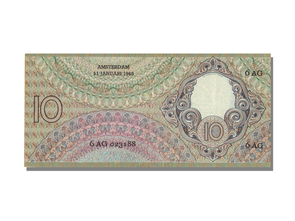 Netherlands, 10 Gulden, 1943, KM #59, 1943-01-11, UNC(63), 6 AG