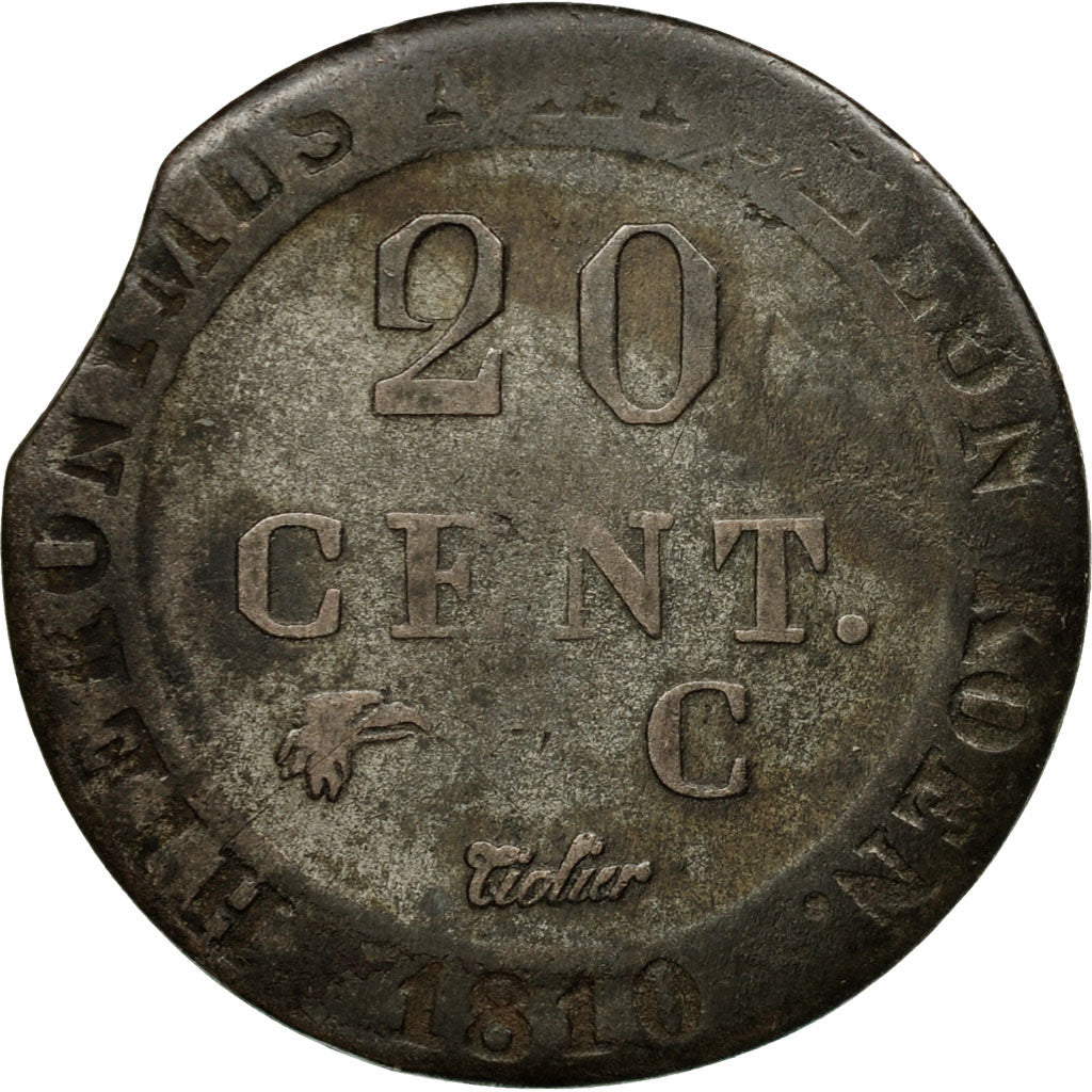 Coin, German States, WESTPHALIA, Jerome, 20 Centimes, 1810, VG(8-10), Silver