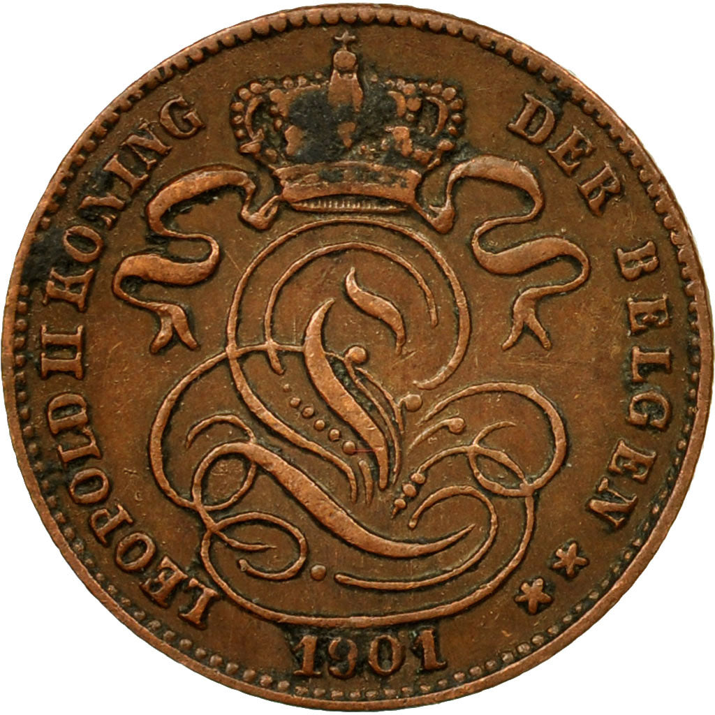 Coin, Belgium, Leopold II, Centime, 1901, EF(40-45), Copper, KM:34.2
