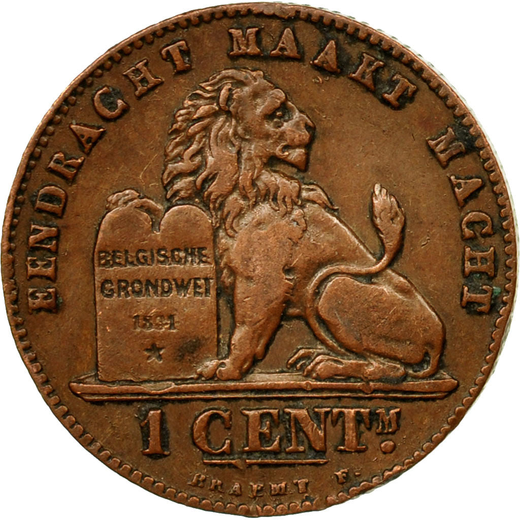 Coin, Belgium, Leopold II, Centime, 1901, EF(40-45), Copper, KM:34.2