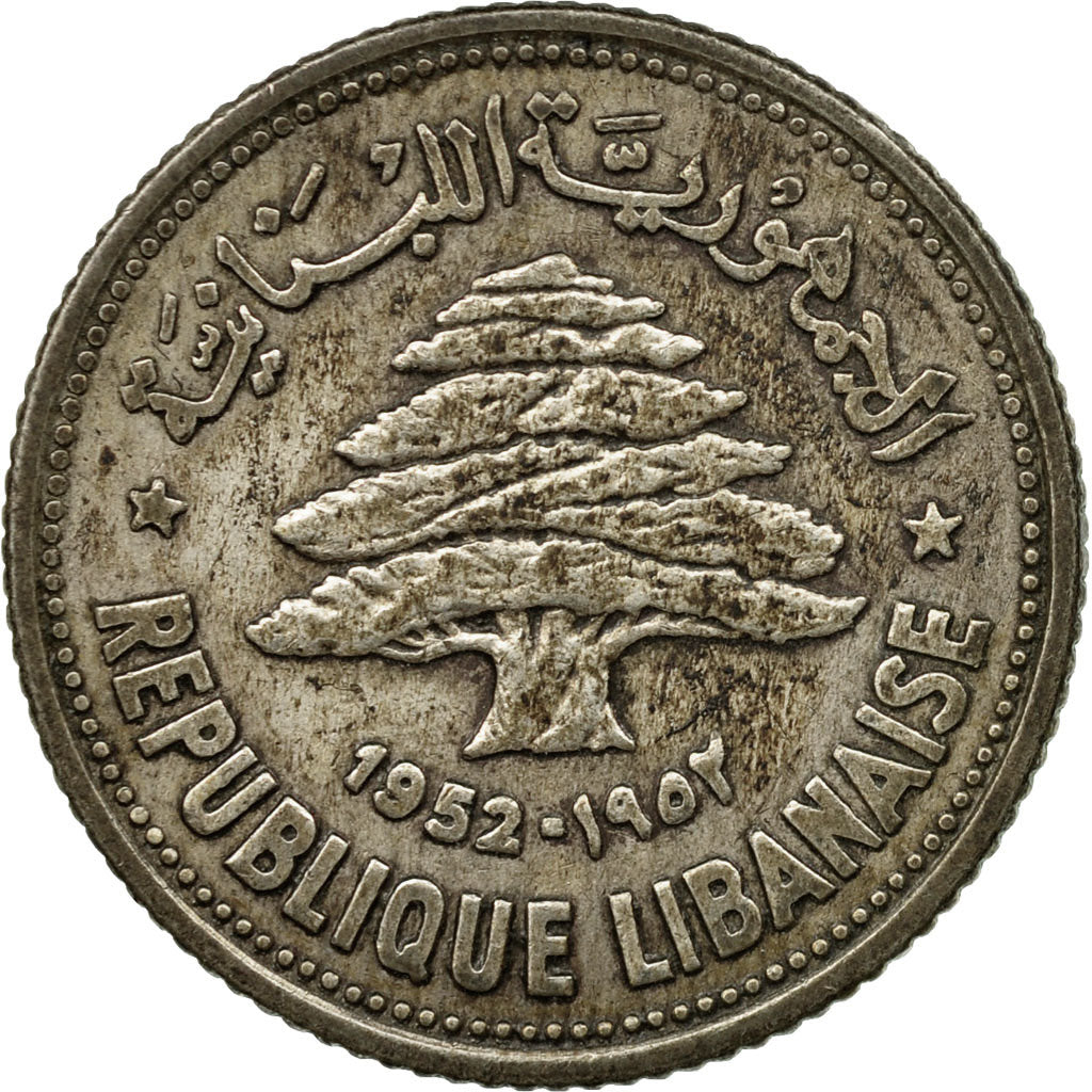 Monnaie, Lebanon, 50 Piastres, 1952, Utrecht, TB, Argent, KM:17