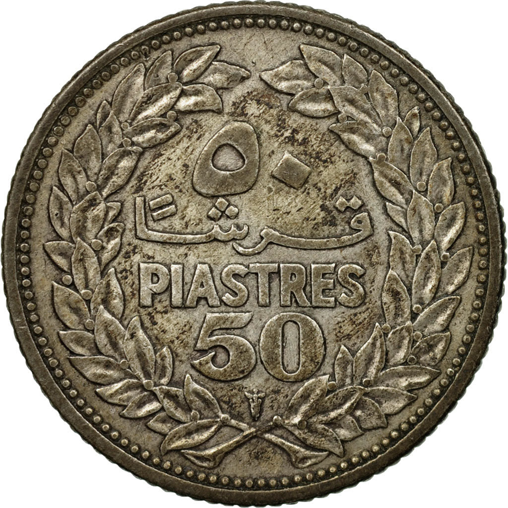 Monnaie, Lebanon, 50 Piastres, 1952, Utrecht, TB, Argent, KM:17