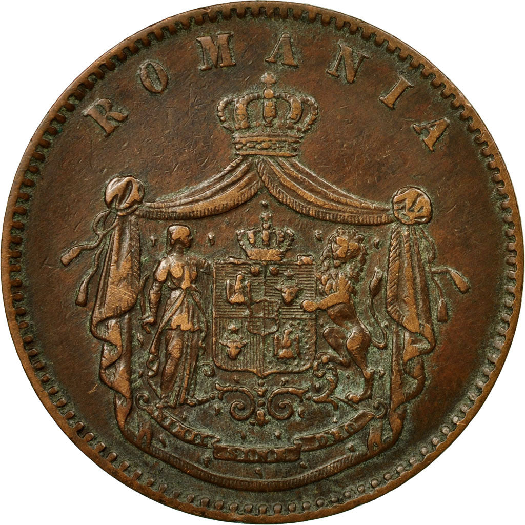 Coin, Romania, Carol I, 10 Bani, 1867, EF(40-45), Copper, KM:4.2