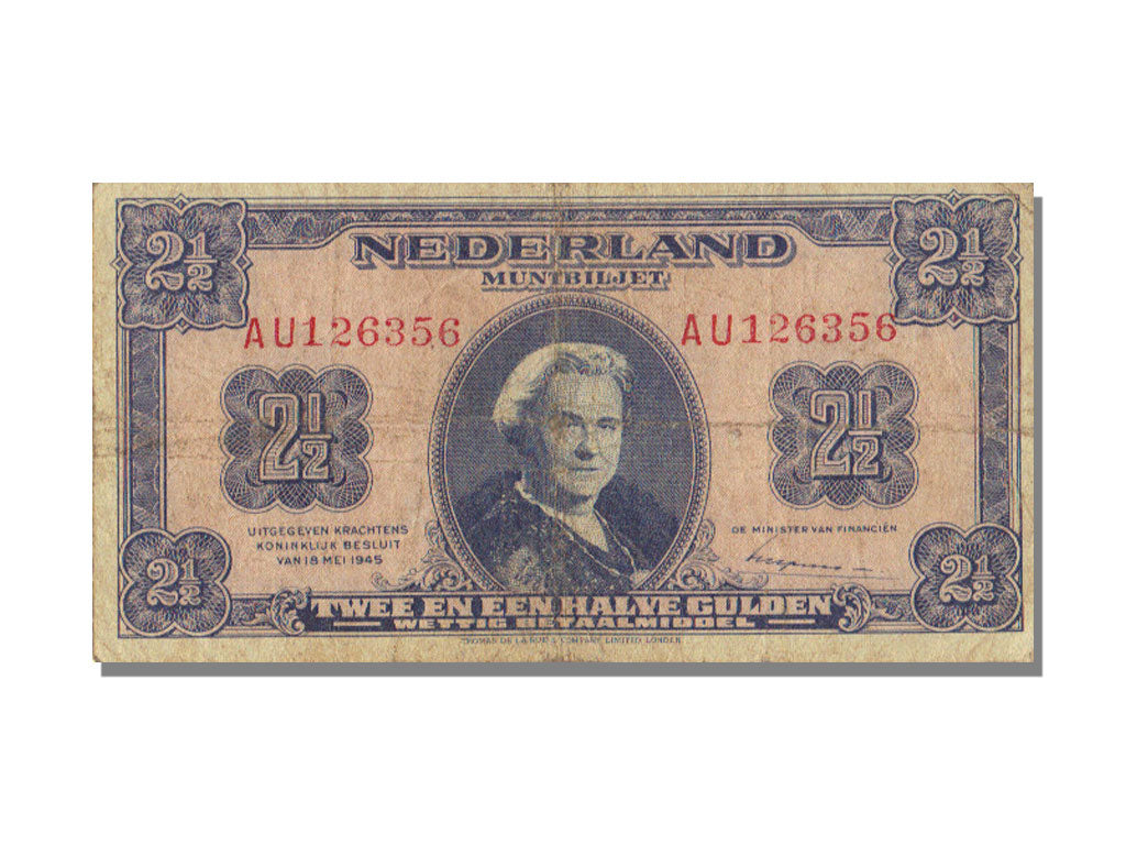 Netherlands, 2 1/2 Gulden, 1945, KM #71, 1945-05-18, EF(40-45), AU