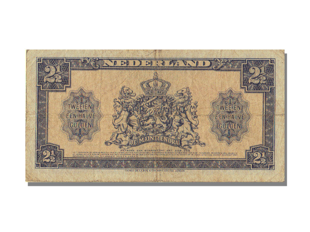 Netherlands, 2 1/2 Gulden, 1945, KM #71, 1945-05-18, EF(40-45), AU