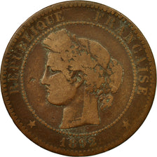 Monnaie, France, Cérès, 10 Centimes, 1892, Paris, B+, Bronze, KM:815.1