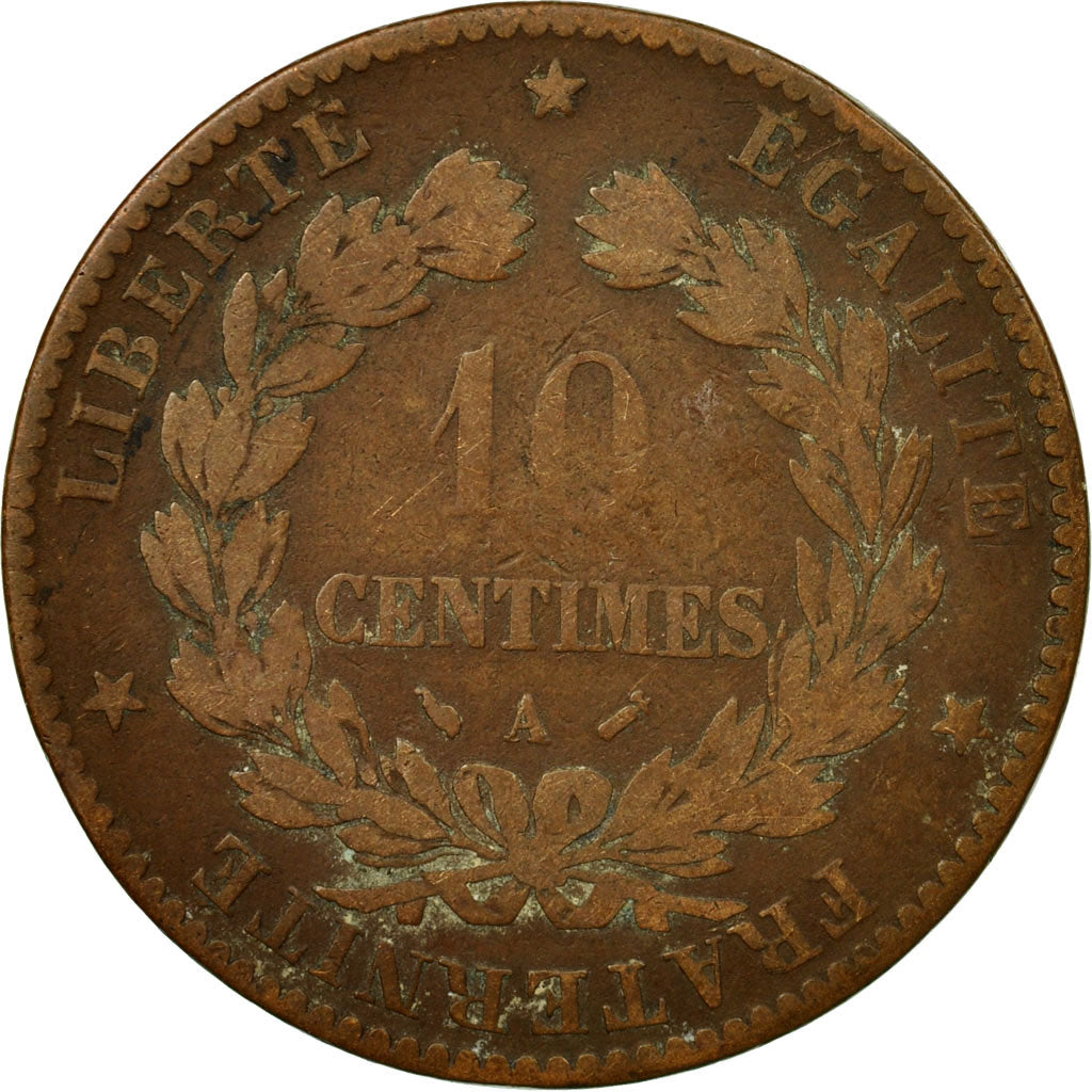 Monnaie, France, Cérès, 10 Centimes, 1892, Paris, B+, Bronze, KM:815.1