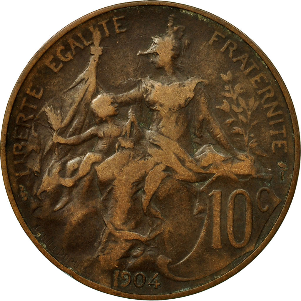 Coin, France, Dupuis, 10 Centimes, 1904, Paris, VF(20-25), Bronze, KM:843