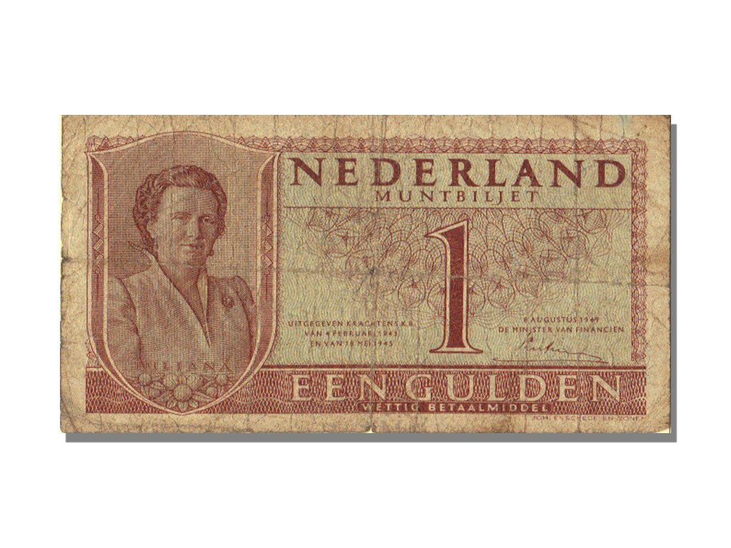 Netherlands, 1 Gulden, 1949, KM #72, 1949-08-08, VF(30-35), QB