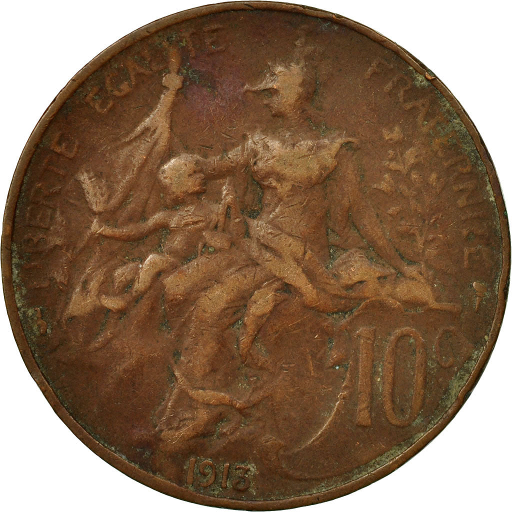 Coin, France, Dupuis, 10 Centimes, 1913, Paris, VF(30-35), Bronze, KM:843