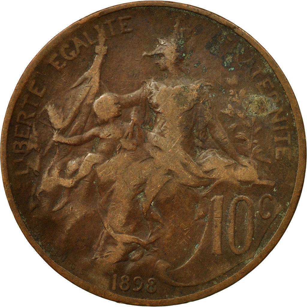 Munten, Frankrijk, Dupuis, 10 Centimes, 1898, Paris, FR, Bronze, KM:843, Le