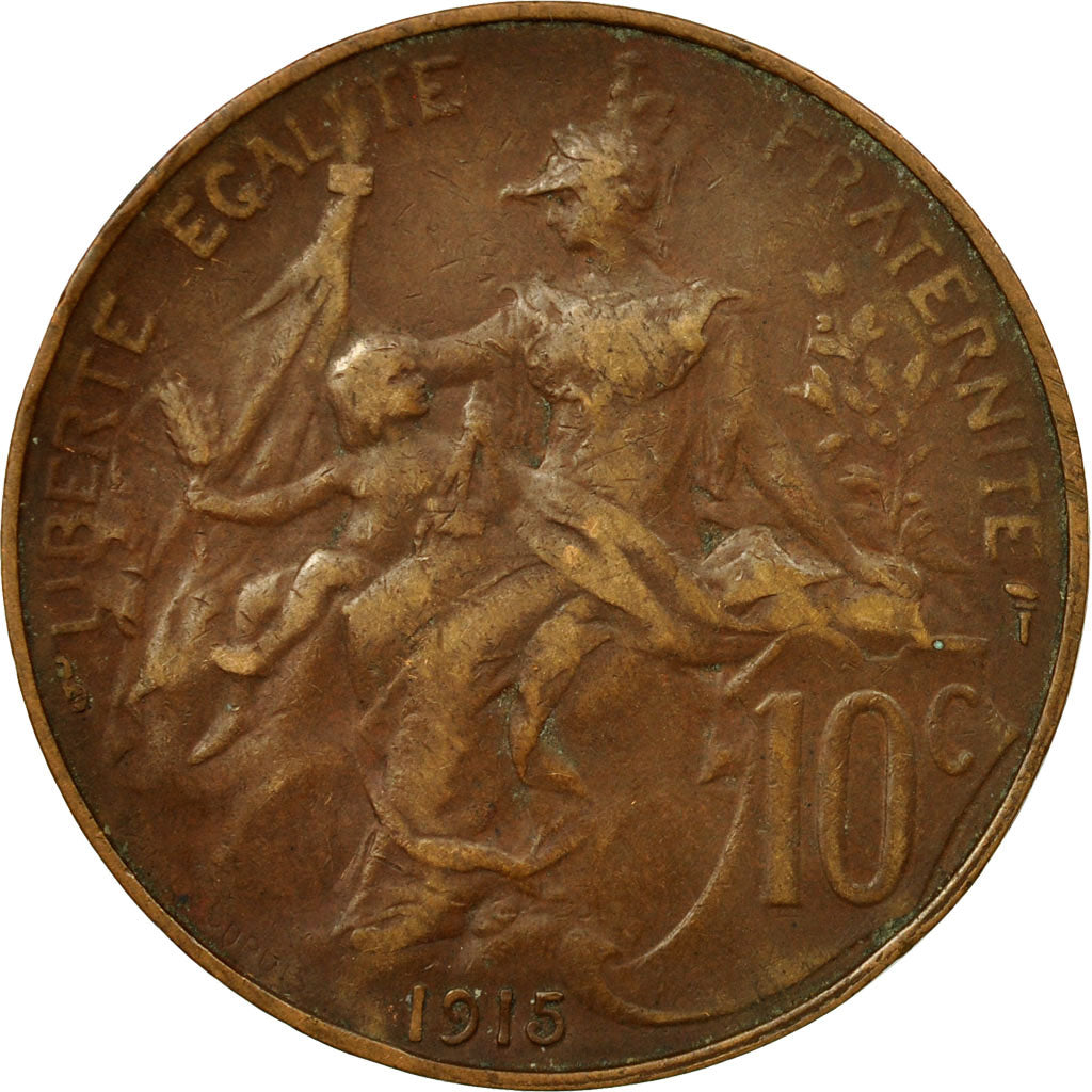 Coin, France, Dupuis, 10 Centimes, 1915, Paris, VF(30-35), Bronze, KM:843, Le