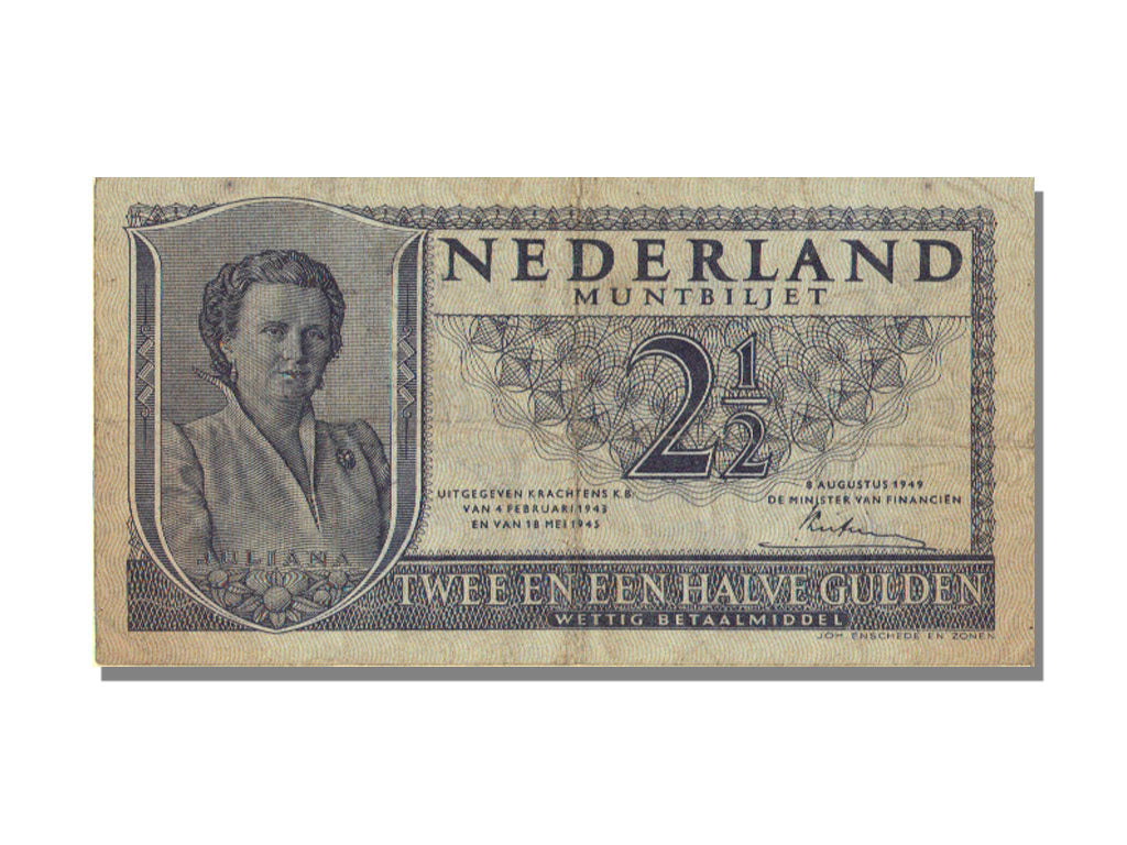 Netherlands, 2 1/2 Gulden, 1949, KM #73, 1949-08-08, EF(40-45), 5 EK