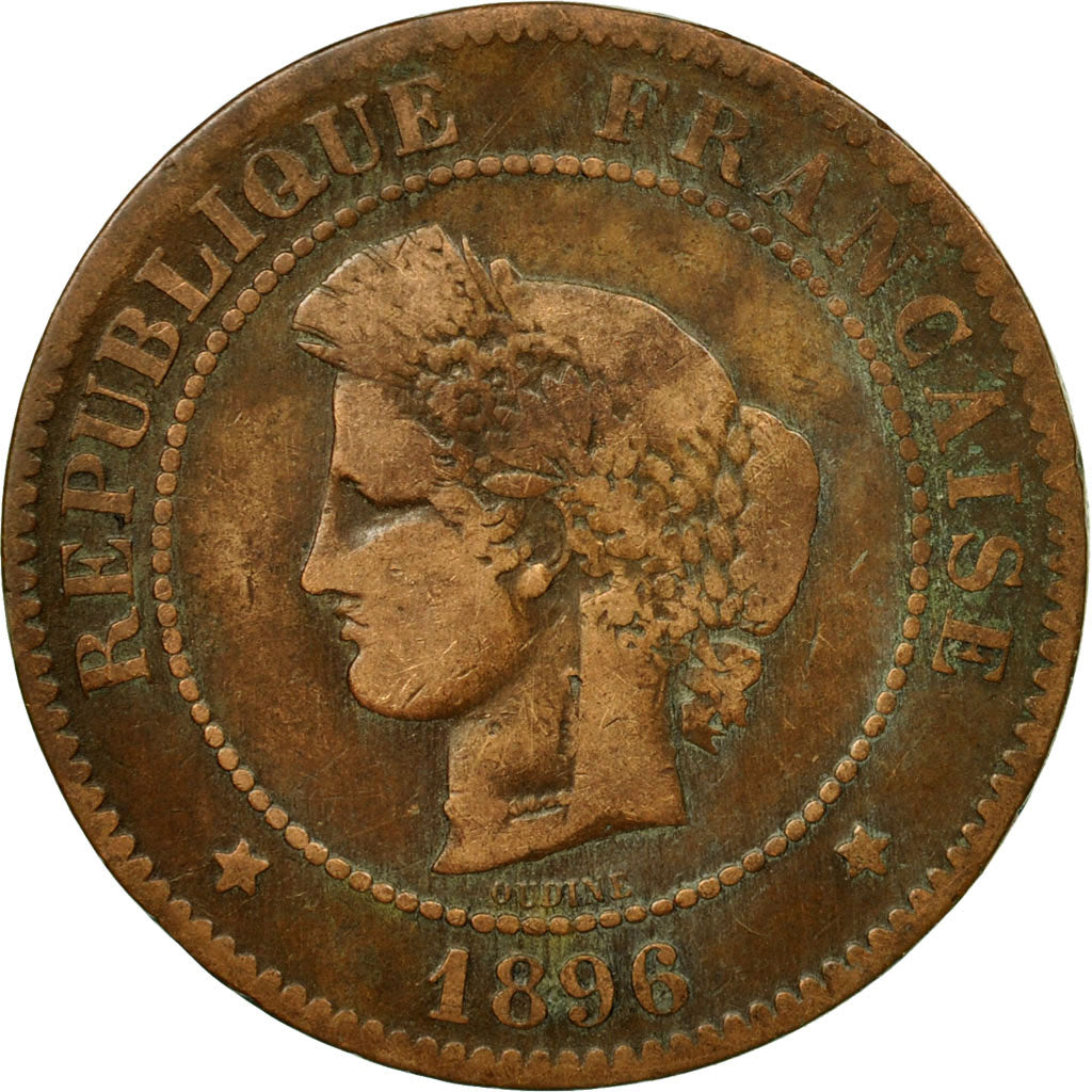 Coin, France, Cérès, 5 Centimes, 1896, Paris, VF(20-25), Bronze, KM:821.1, Le