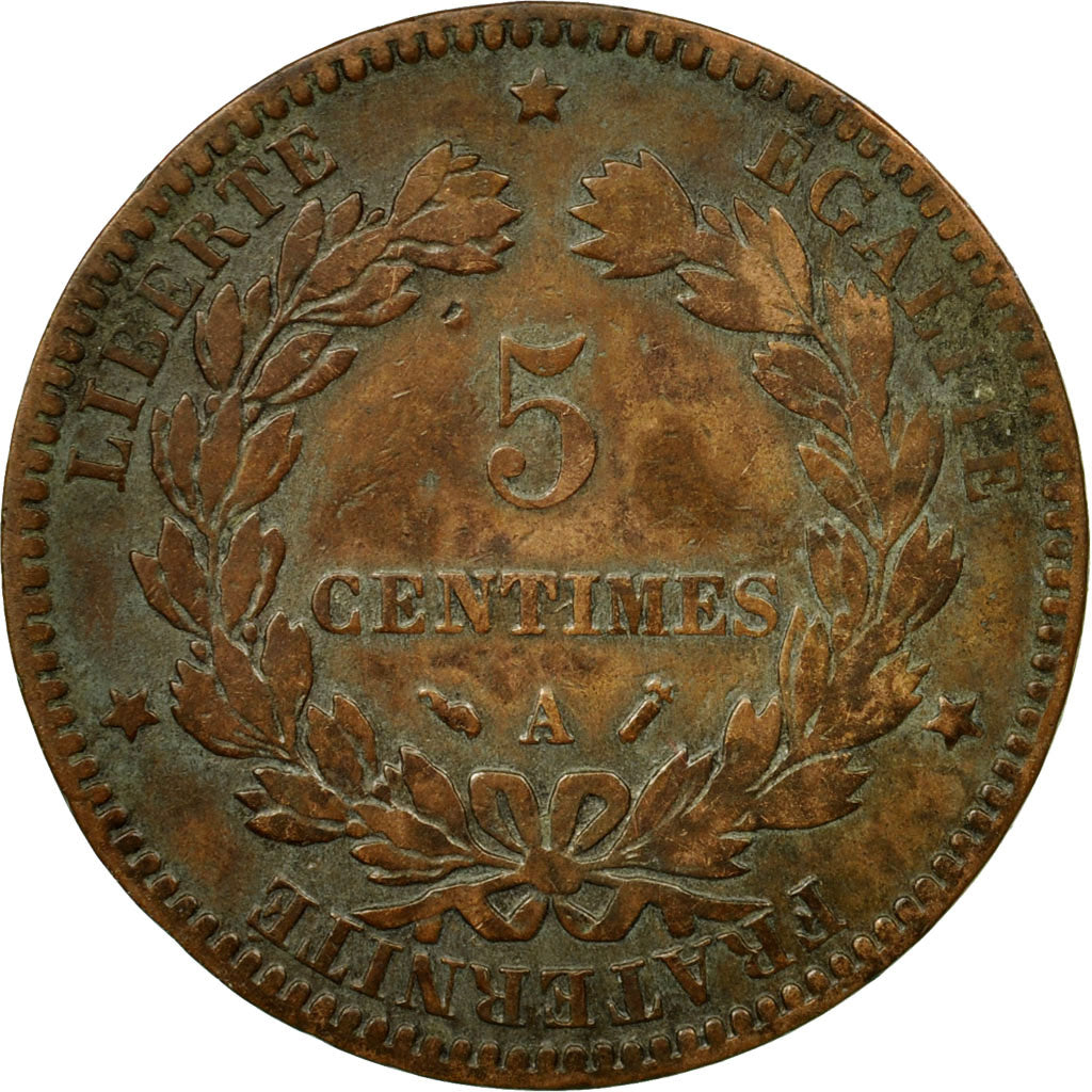 Coin, France, Cérès, 5 Centimes, 1896, Paris, VF(20-25), Bronze, KM:821.1, Le