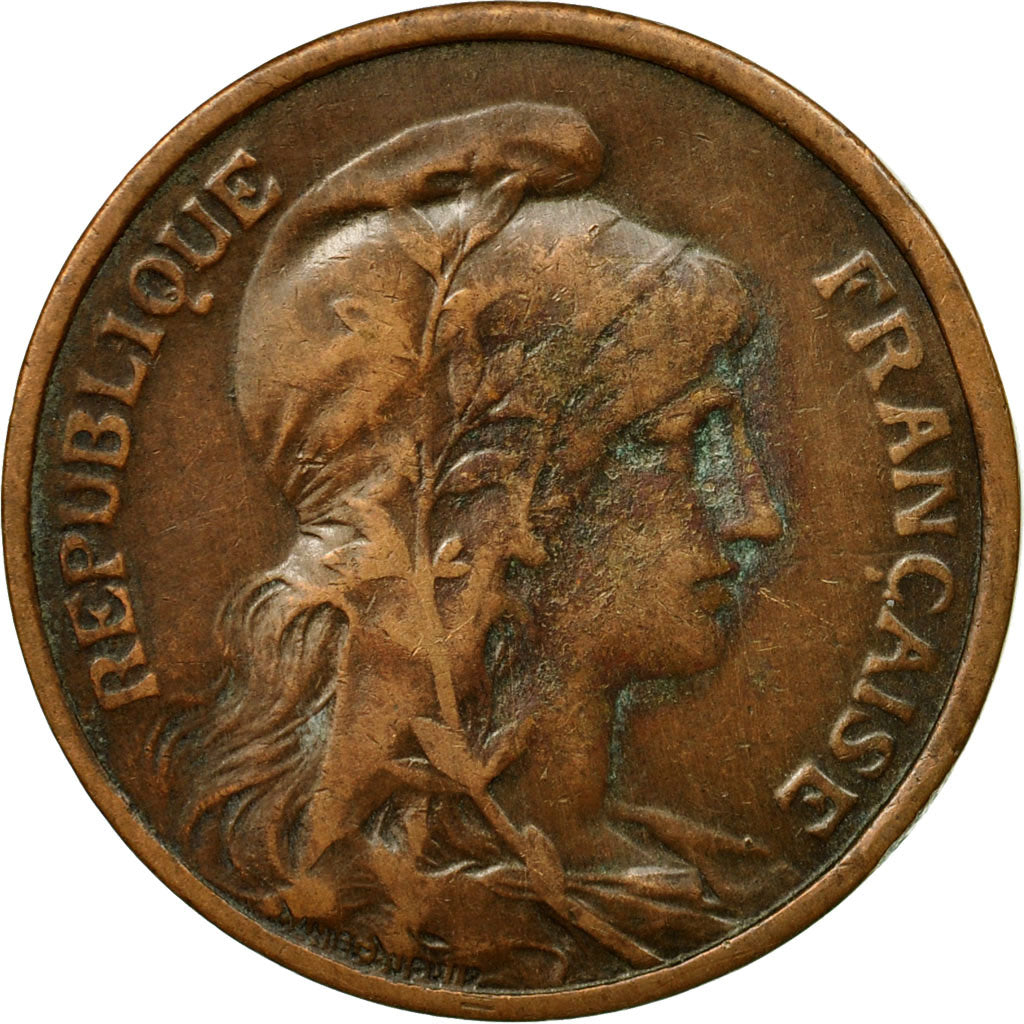 Moneta, Francia, Dupuis, 5 Centimes, 1915, Paris, BB, Bronzo, KM:842, Le