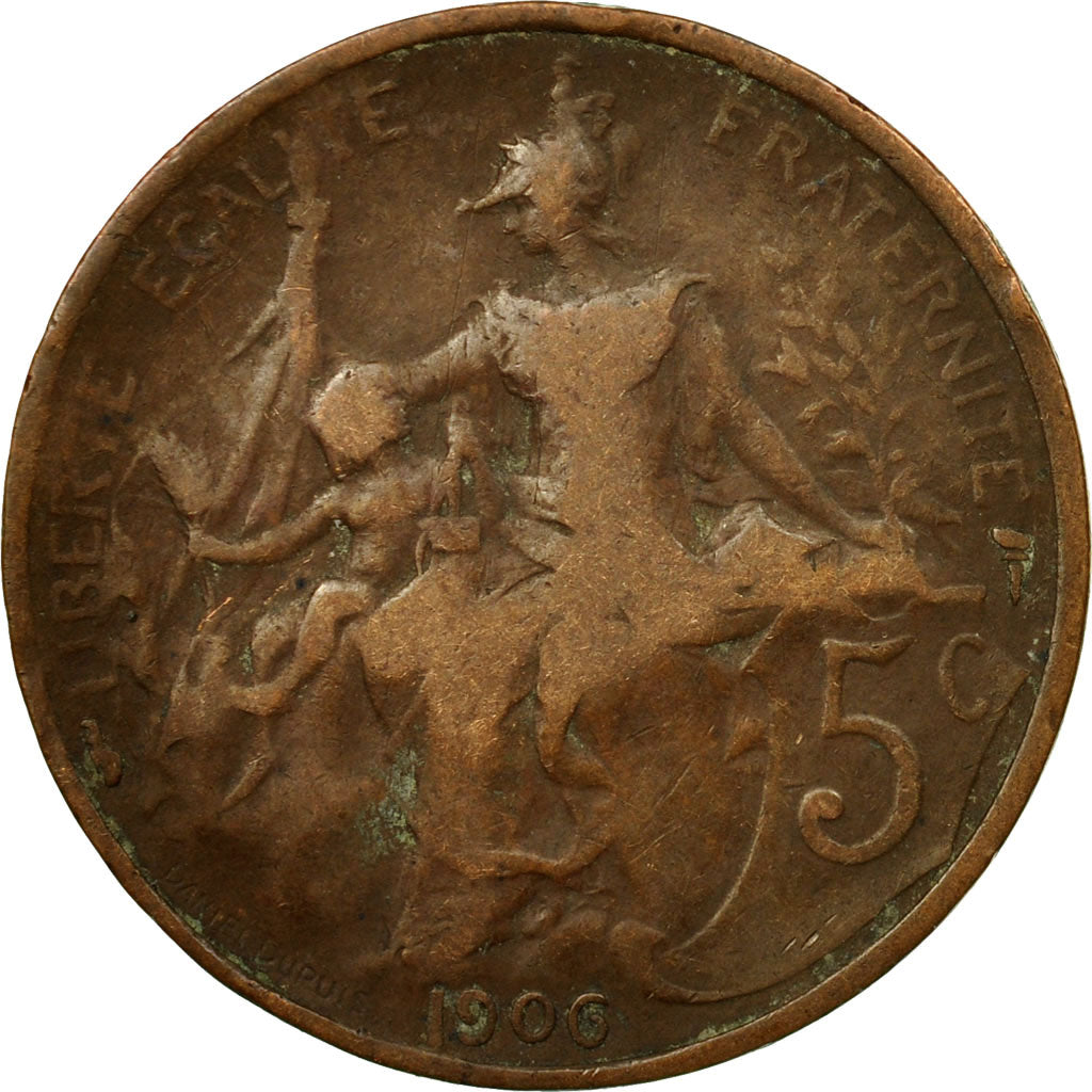 Coin, France, Dupuis, 5 Centimes, 1906, Paris, VF(20-25), Bronze, KM:842, Le
