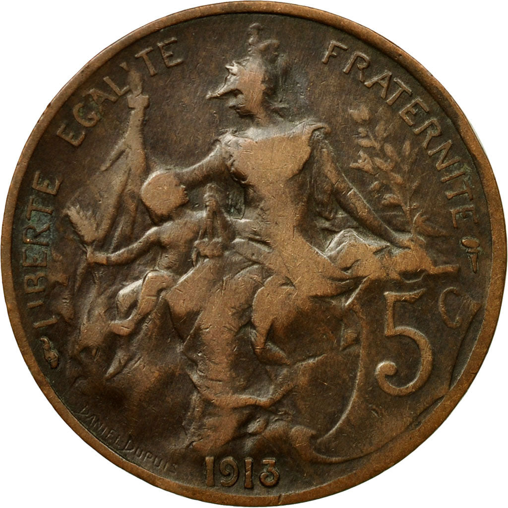 Münze, Frankreich, Dupuis, 5 Centimes, 1913, Paris, S, Bronze, KM:842, Le