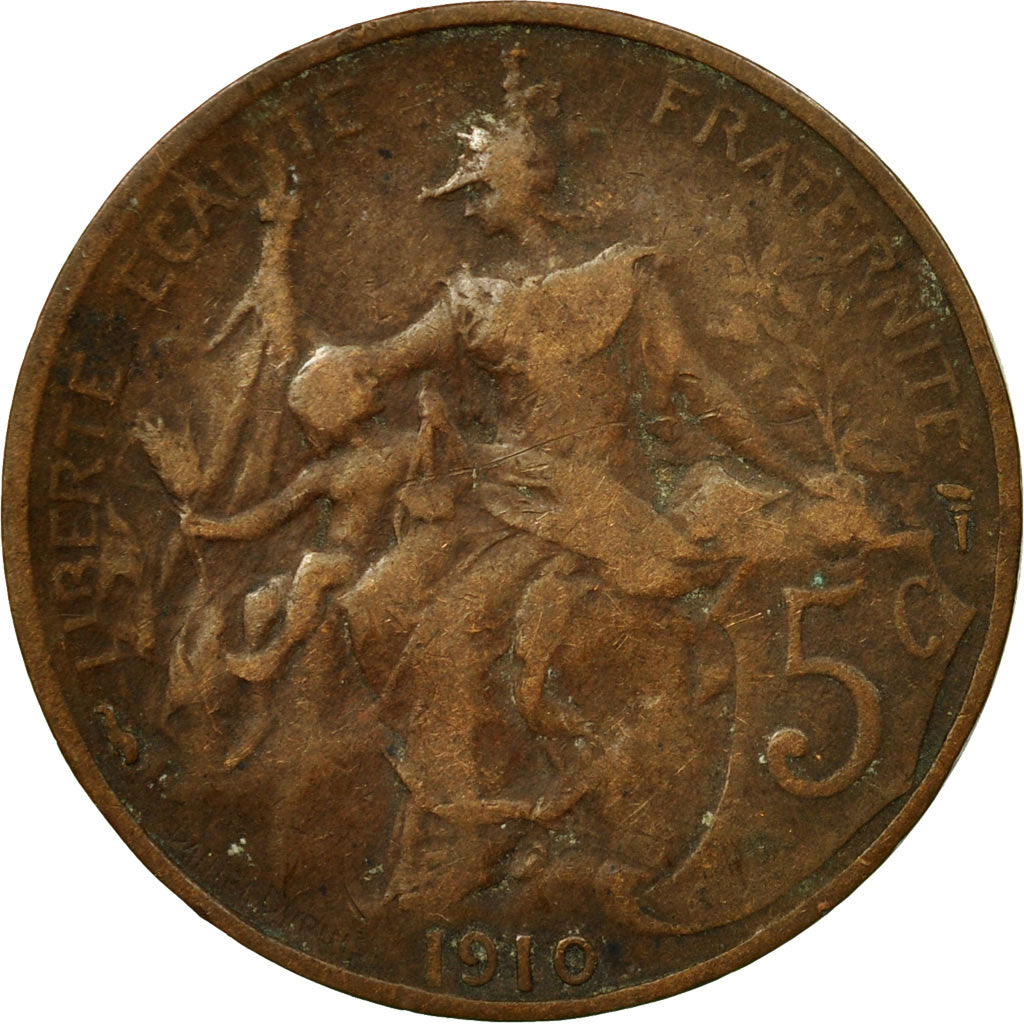 Coin, France, Dupuis, 5 Centimes, 1910, Paris, VF(20-25), Bronze, KM:842, Le