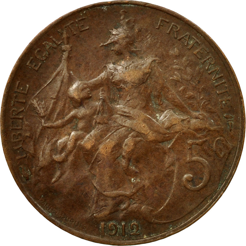 Coin, France, Dupuis, 5 Centimes, 1912, Paris, EF(40-45), Bronze, KM:842, Le