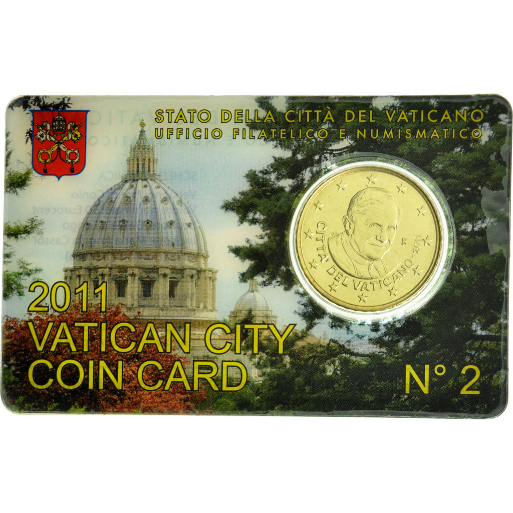 VATICAN CITY, 50 Euro Cent, 2011, MS(65-70), Brass
