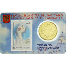 CITTÀ DEL VATICANO, 50 Euro Cent, 2011, FDC, Ottone