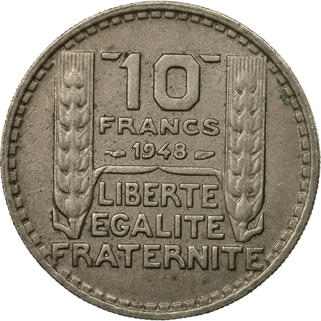 Moneta, Francja, Turin, 10 Francs, 1948, Paris, EF(40-45), Miedź-Nikiel