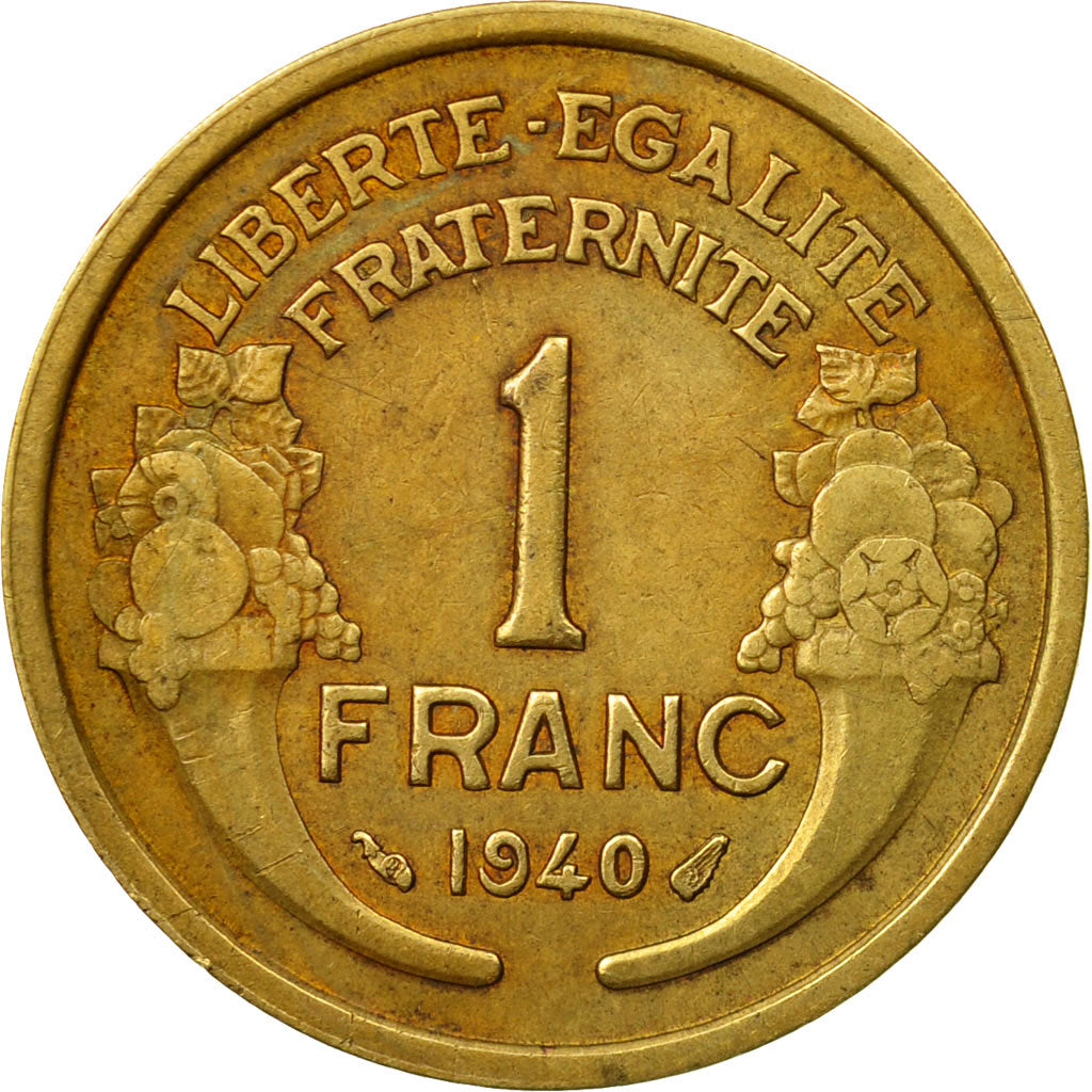 Coin, France, Morlon, Franc, 1940, Paris, EF(40-45), Aluminum-Bronze, KM:885, Le