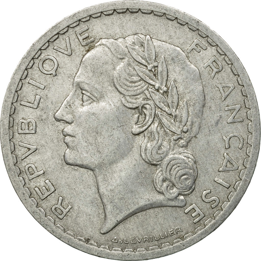 Moneta, Francja, Lavrillier, 5 Francs, 1947, Paris, EF(40-45), Aluminium