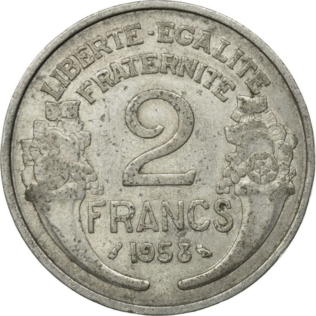 Monnaie, France, Morlon, 2 Francs, 1958, Paris, TB, Aluminium, KM:886a.1