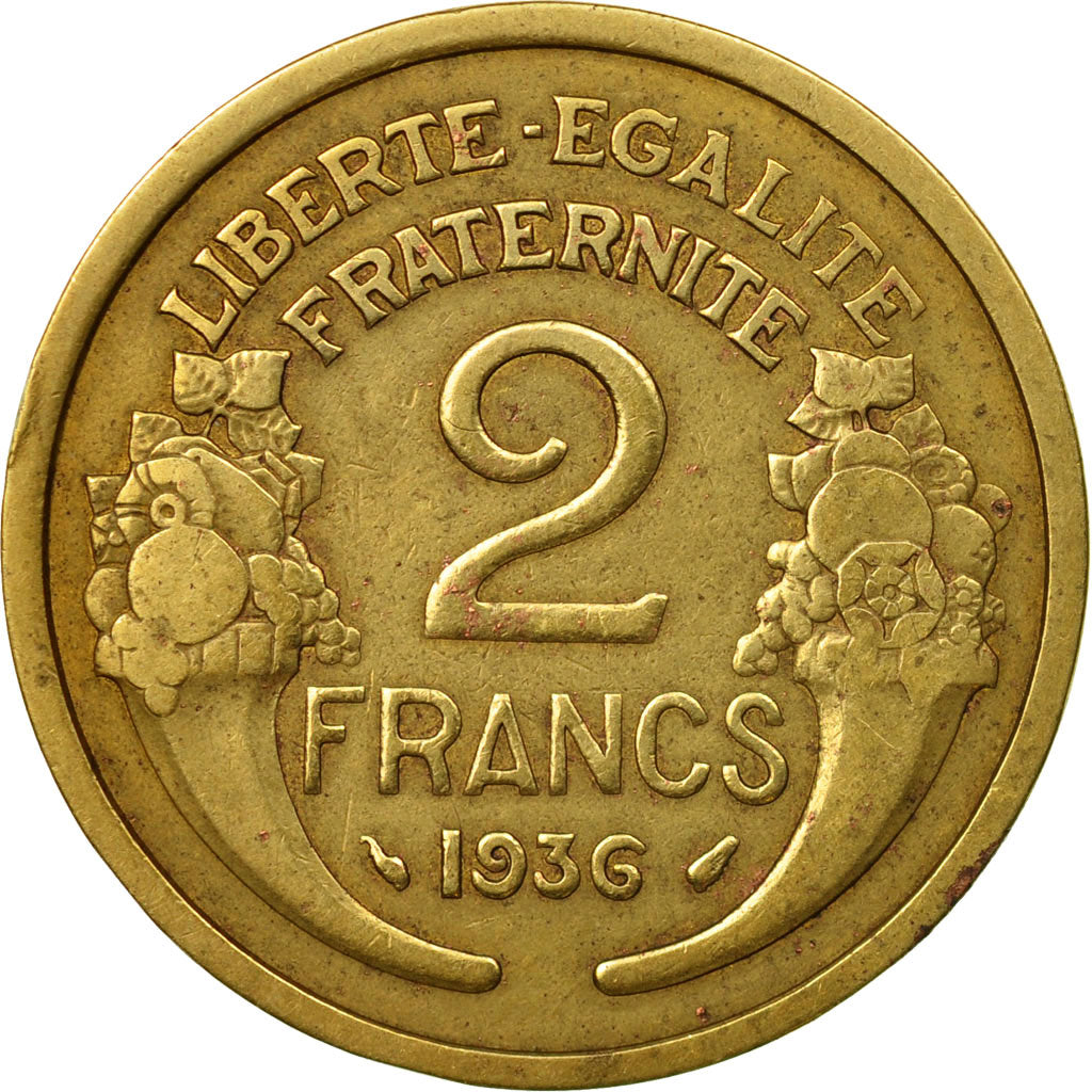 Monnaie, France, Morlon, 2 Francs, 1936, Paris, TTB, Aluminum-Bronze, KM:886, Le