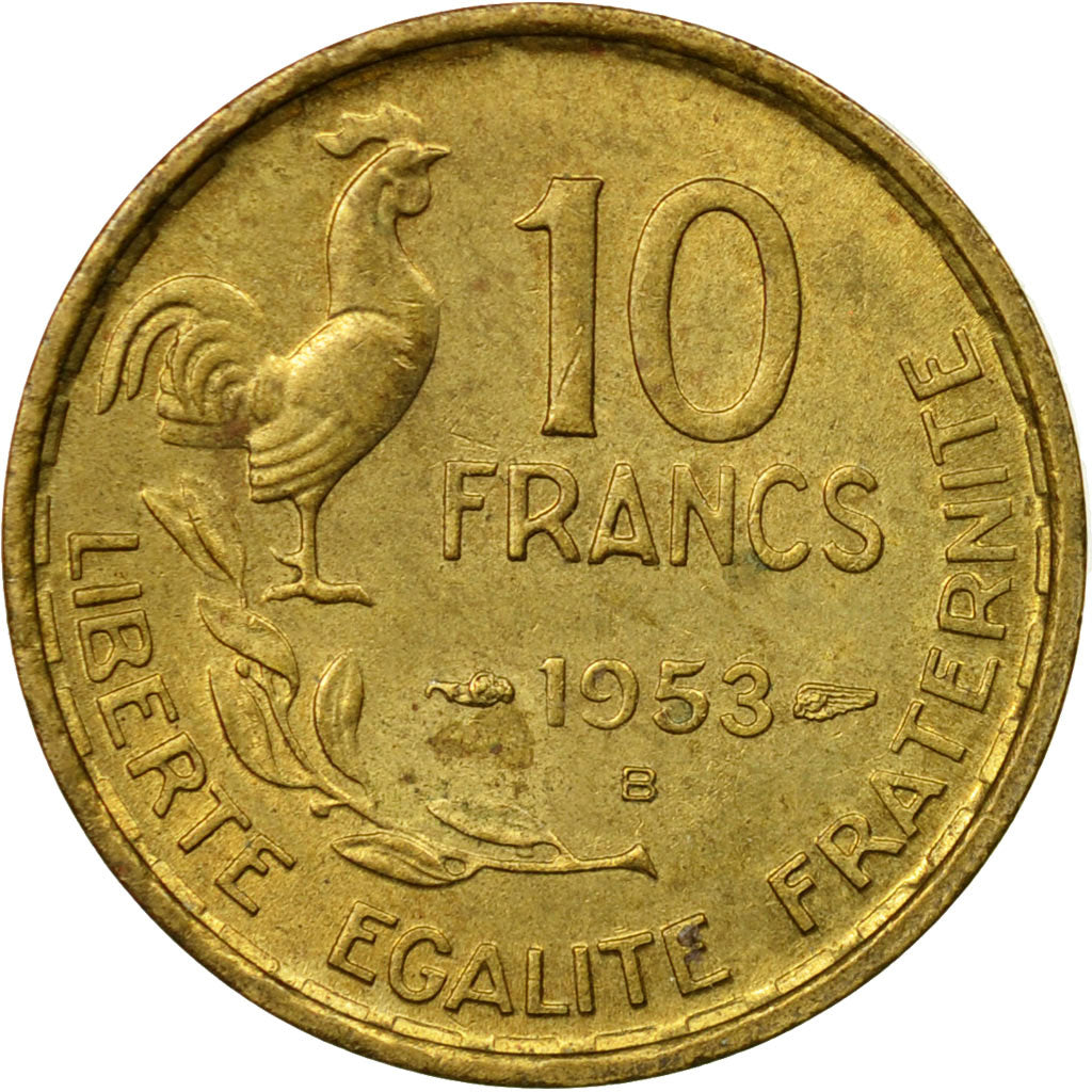 Coin, France, Guiraud, 10 Francs, 1953, Beaumont - Le Roger, VF(30-35)