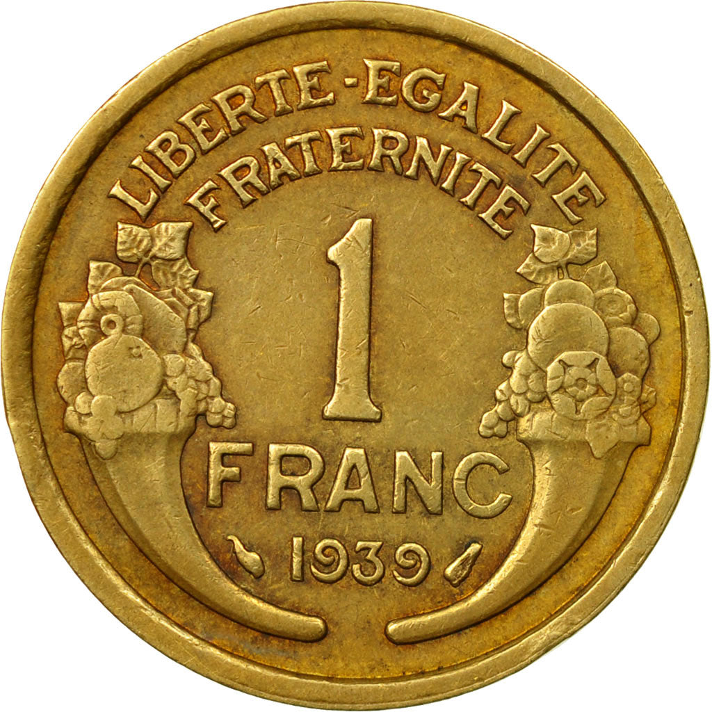 Moneta, Francja, Morlon, Franc, 1939, Paris, EF(40-45), Aluminium-Brąz, KM:885