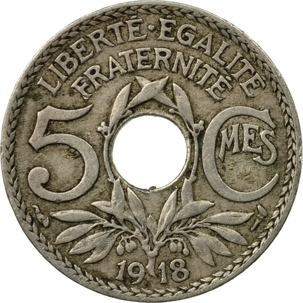 Coin, France, Lindauer, 5 Centimes, 1918, Paris, VF(30-35), Copper-nickel