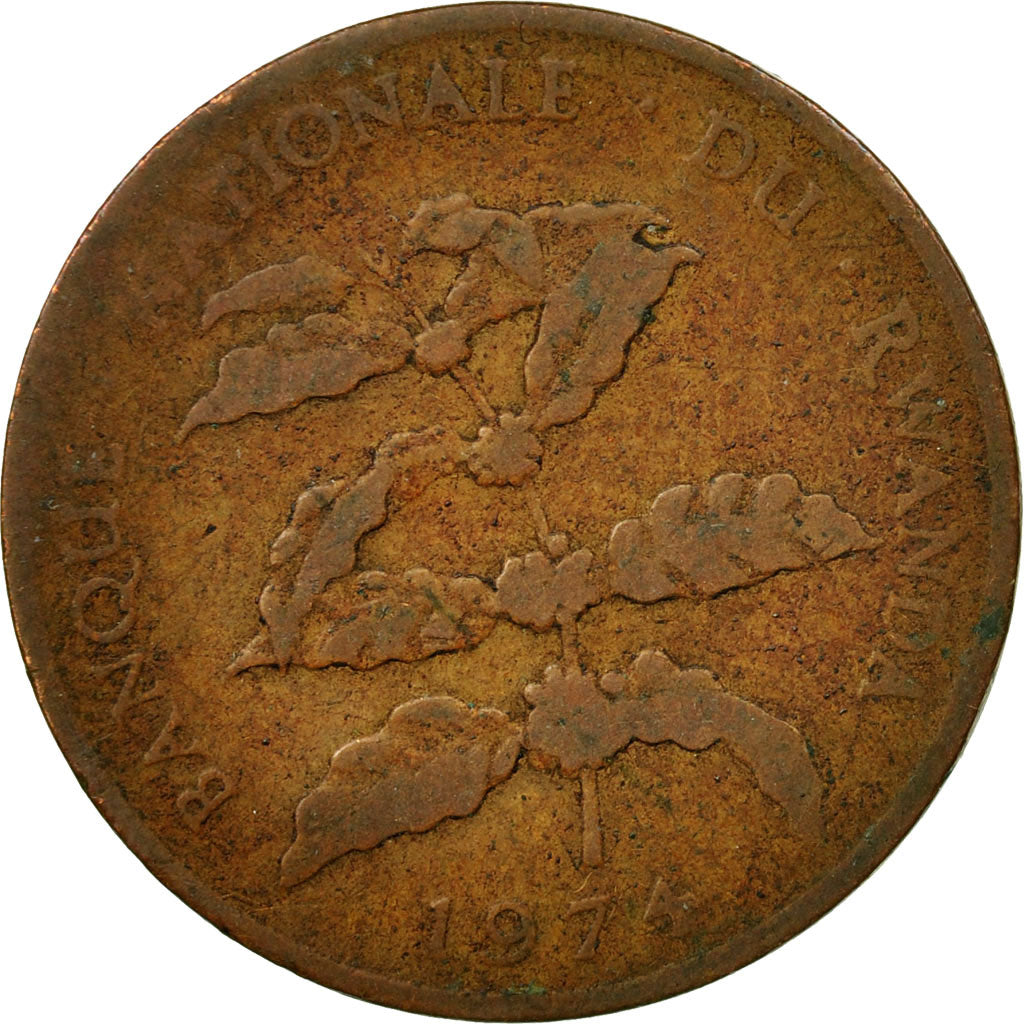 Monnaie, Rwanda, 5 Francs, 1974, British Royal Mint, B+, Bronze, KM:13