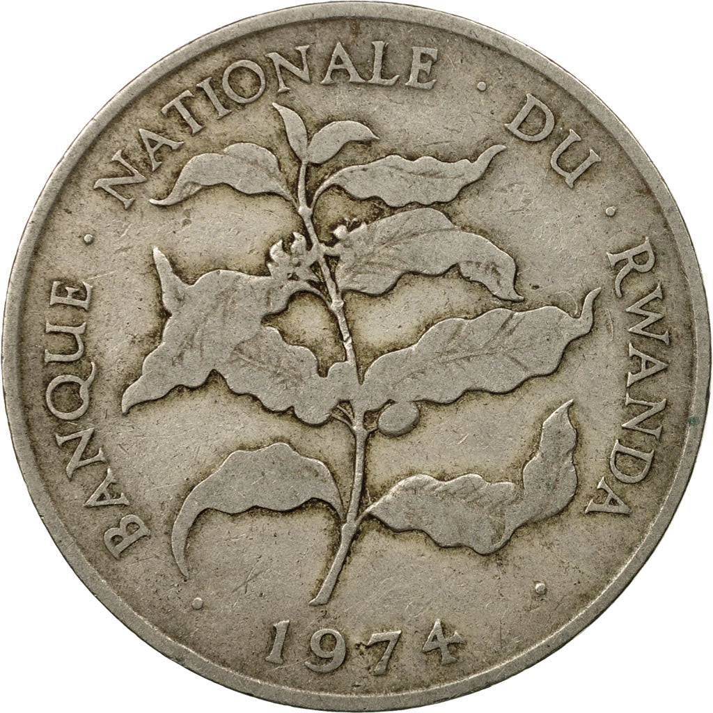 Coin, Rwanda, 10 Francs, 1974, British Royal Mint, EF(40-45), Copper-nickel
