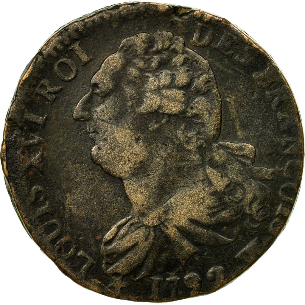 Munten, Frankrijk, 2 sols françois, 2 Sols, 1792, Lille, FR+, Bronze