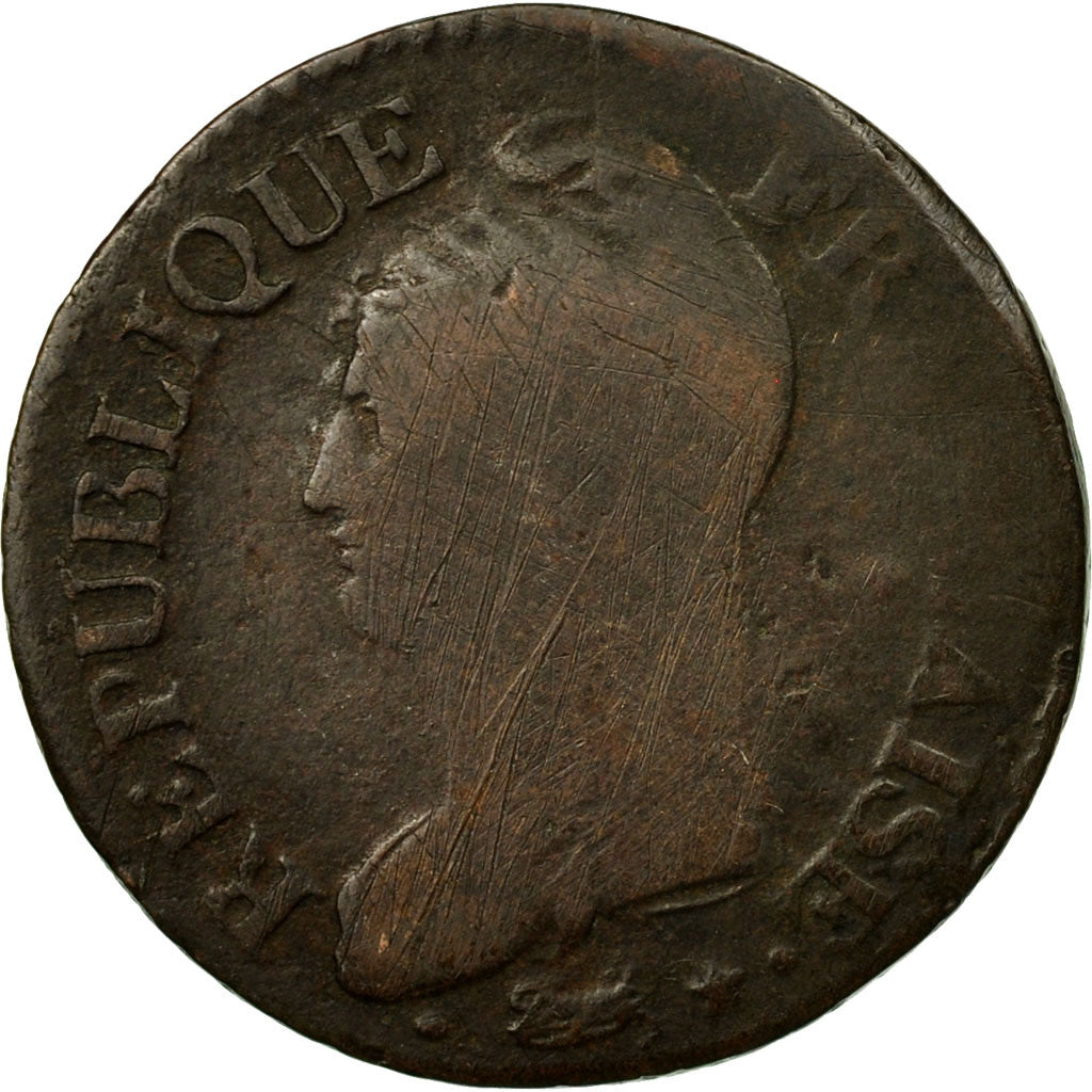 Moneda, Francia, Dupré, 5 Centimes, AN 5, Strasbourg, BC, Bronce, KM:640.4, Le