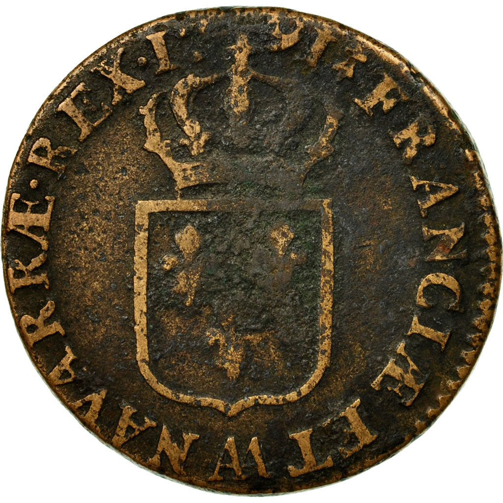 Coin, France, Louis XVI, Sol, 1791, Metz, F(12-15), Copper, KM:602.1