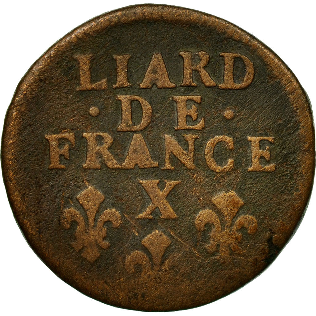 Coin, France, Louis XIV, Liard de France au buste âgé, troisième type, Liard