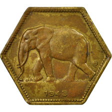 Coin, Belgian Congo, 2 Francs, 1943, Philadelphia, EF(40-45), Brass, KM:25