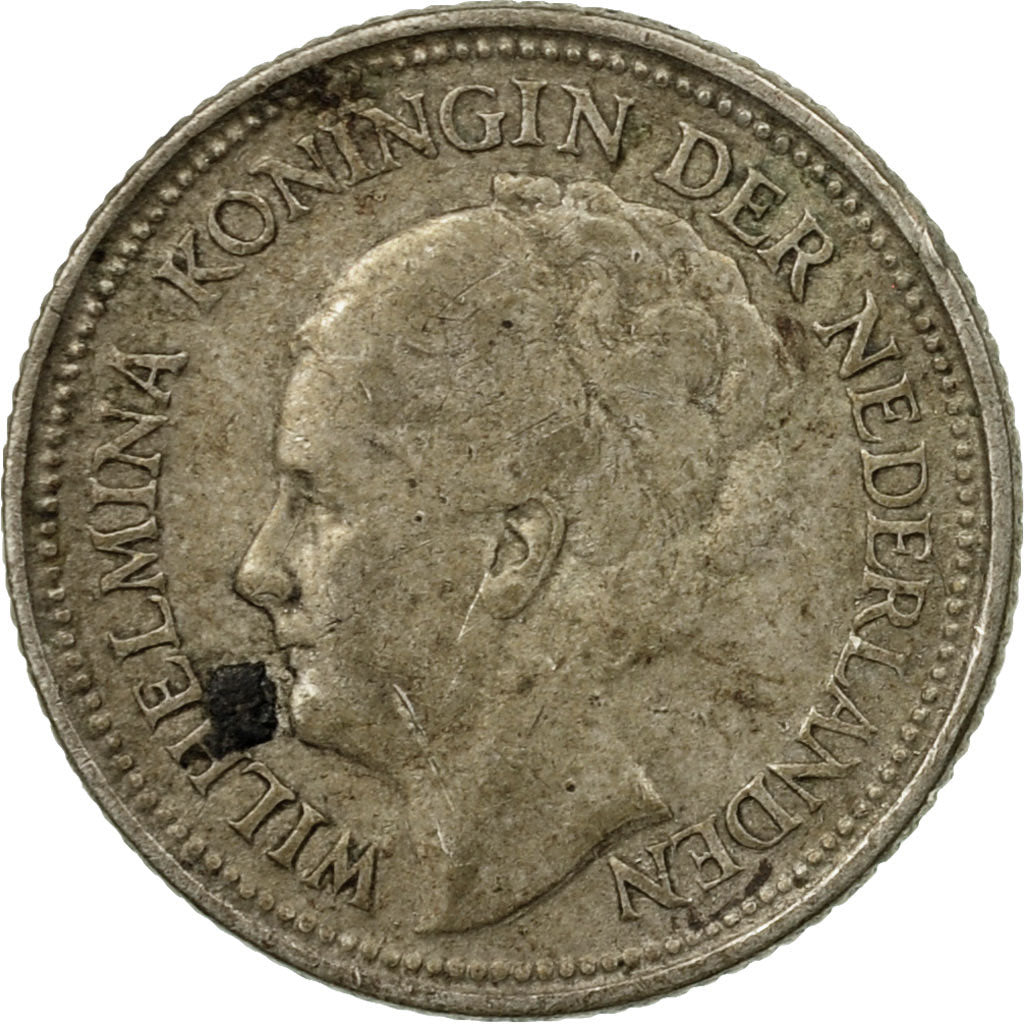 Munten, Nederland, Wilhelmina I, 10 Cents, 1936, FR, Zilver, KM:163