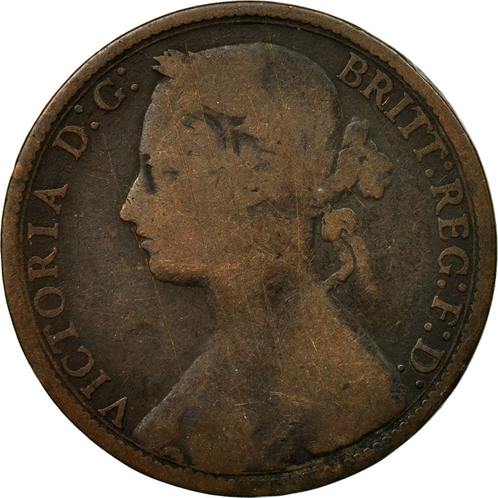 Coin, Great Britain, Victoria, Penny, 1877, F(12-15), Bronze, KM:755