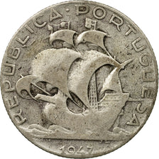 Monnaie, Portugal, 2-1/2 Escudos, 1947, TB, Argent, KM:580