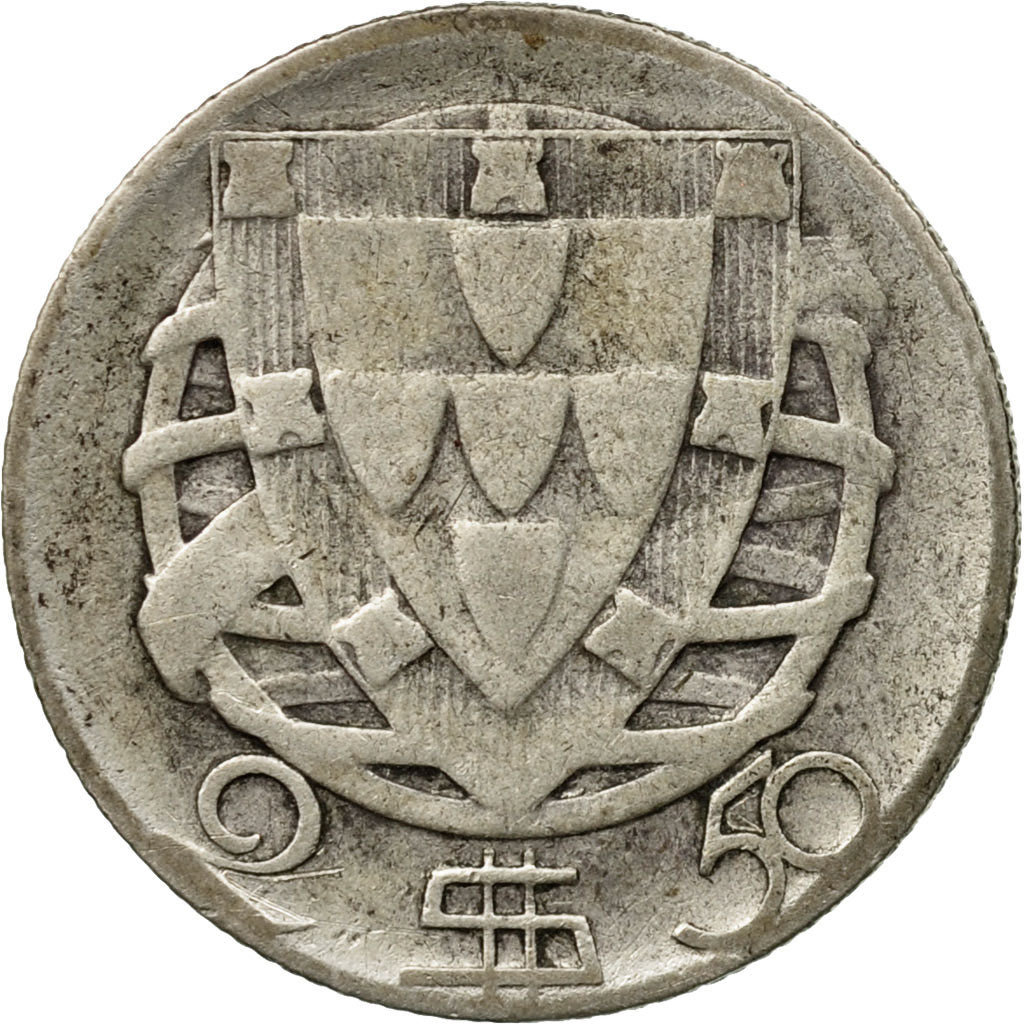 Monnaie, Portugal, 2-1/2 Escudos, 1947, TB, Argent, KM:580