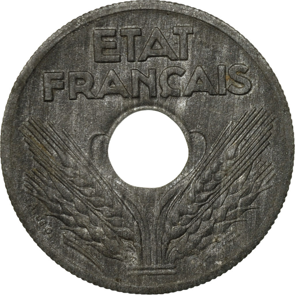 Coin, France, État français, 20 Centimes, 1943, Paris, EF(40-45), Iron