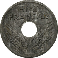 Coin, France, État français, 20 Centimes, 1943, Paris, EF(40-45), Iron