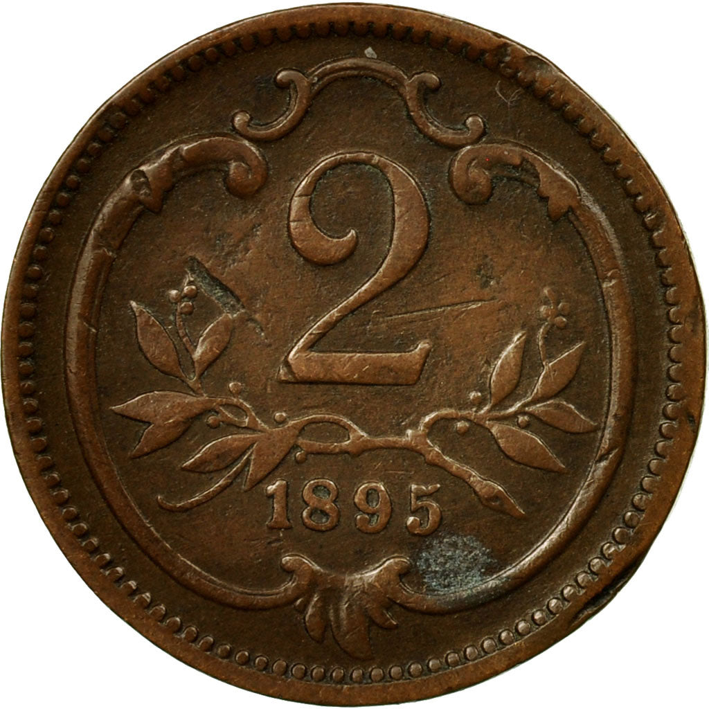 Monnaie, Autriche, Franz Joseph I, 2 Heller, 1895, TB+, Bronze, KM:2801