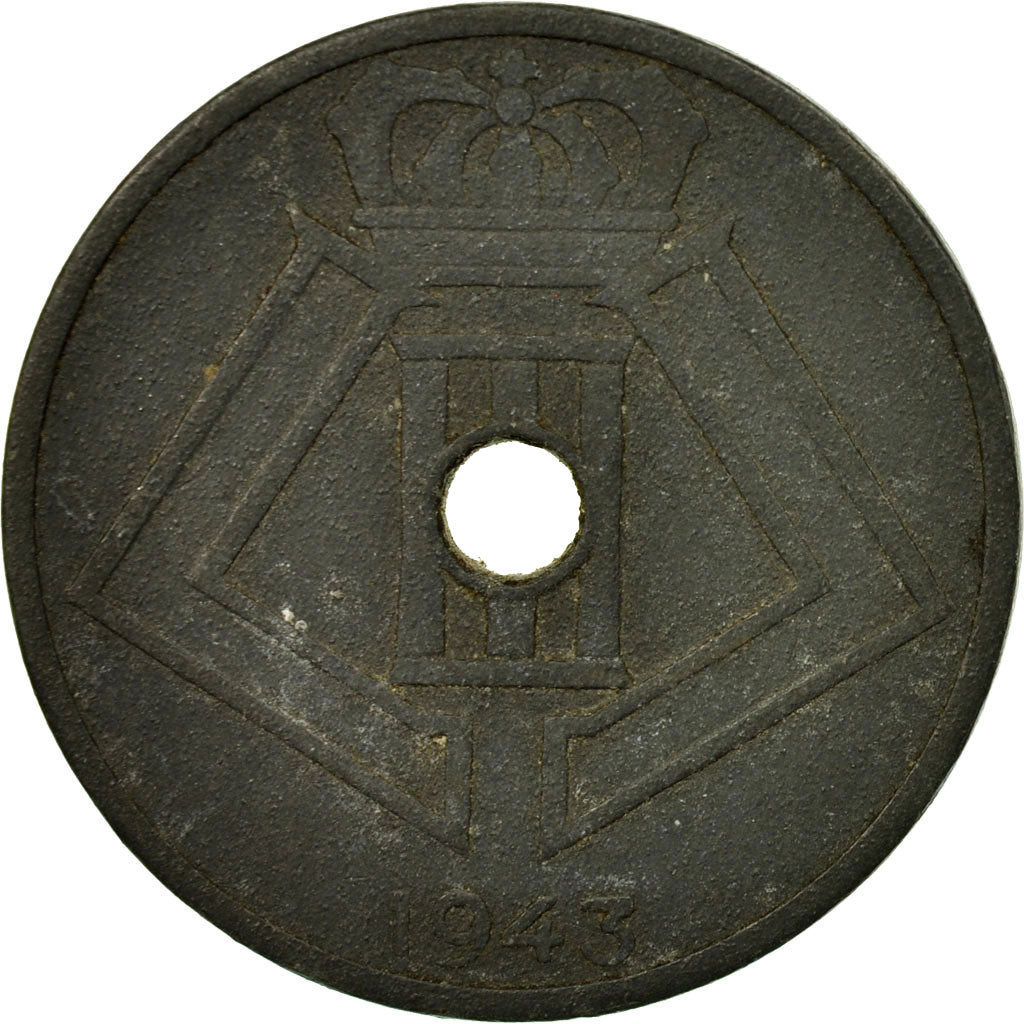 Moneta, Belgia, 25 Centimes, 1943, EF(40-45), Cynk, KM:131