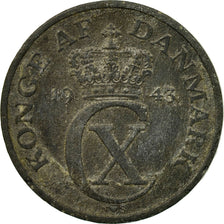 Moneda, Dinamarca, Christian X, 2 Öre, 1943, Copenhagen, BC+, Cinc, KM:833a